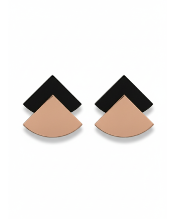 Triangulo dobre negro + oro rosa