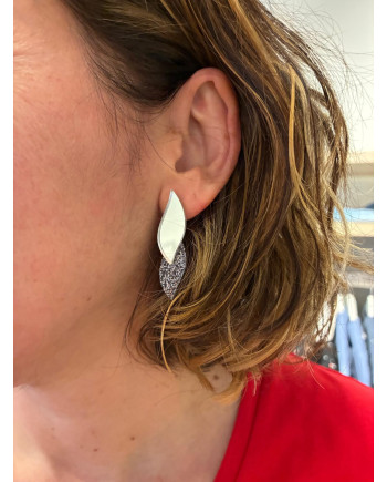 Petalos 45 Plata + glliter negro