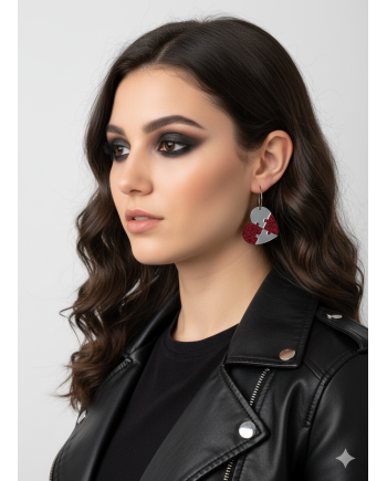 Corazon Puzzle Glitter Rosa + Plata