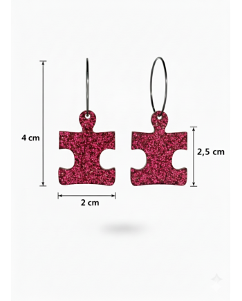 Pieza Puzzle Glitter Rosa