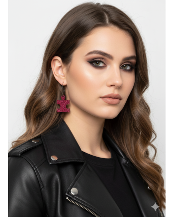 Pieza Puzzle Glitter Rosa